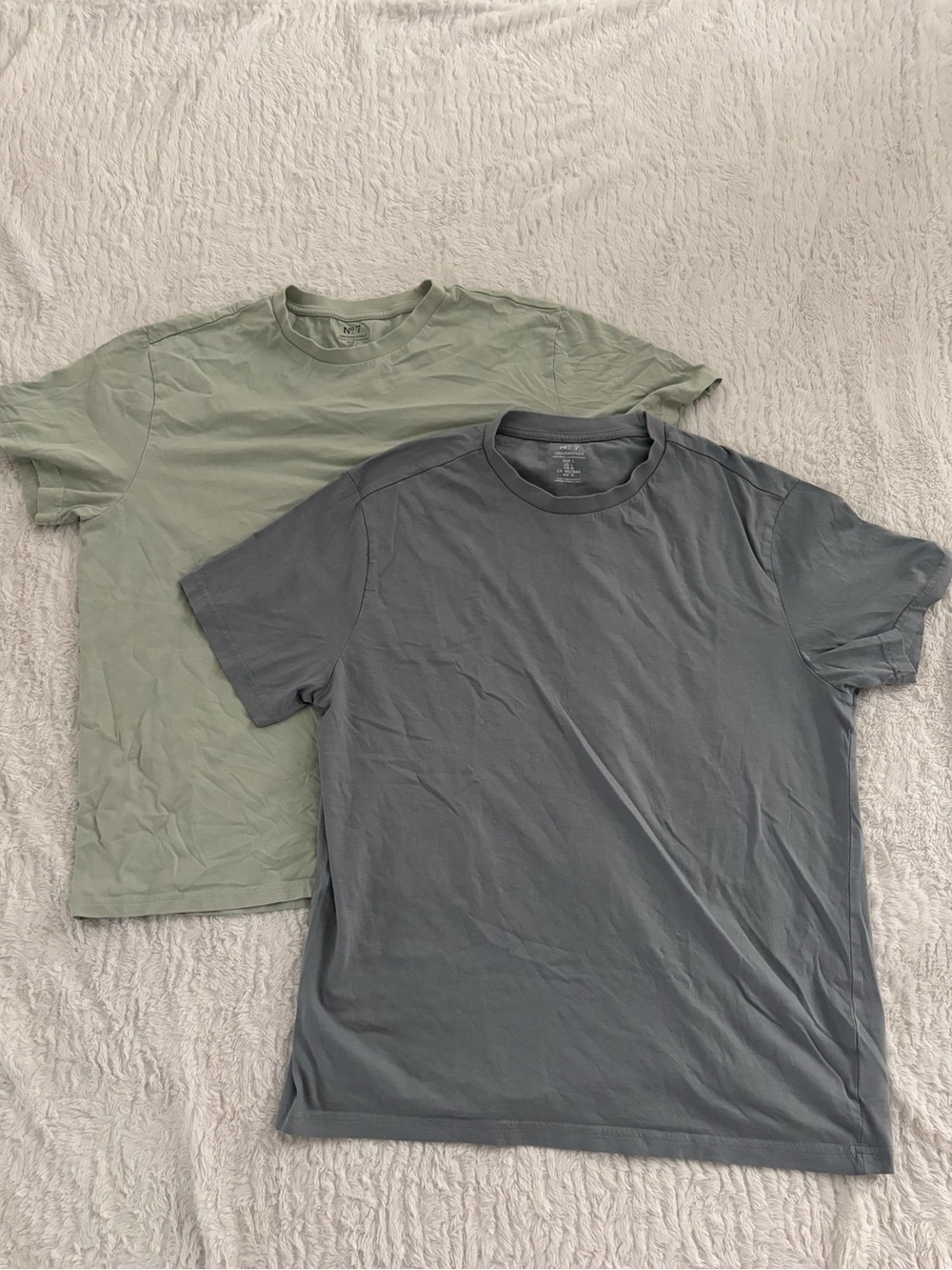 N°7 H&M Essentials Men’s Short Sleeve Crew Tees - Light Sage & Slate